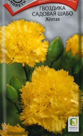 Гвоздика садовая Шабо Желтая (ЦВ ) ("1) 0,1гр. фото в интернет-магазине "Сортовые семена"