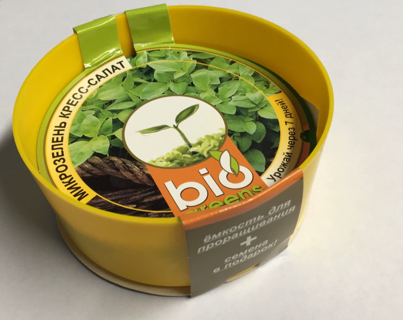 Комплект Свежая зелень (лоток для проращивания) семена кресс-салата в подарок фото в интернет-магазине "Сортовые семена"