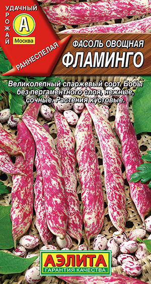 Фасоль овощная Фламинго ---  Ор. А фото в интернет-магазине "Сортовые семена"