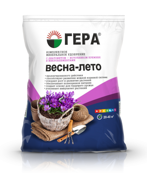 Удобрение ГЕРА Весна-Лето с диатомитом 0,9кг фото в интернет-магазине "Сортовые семена"