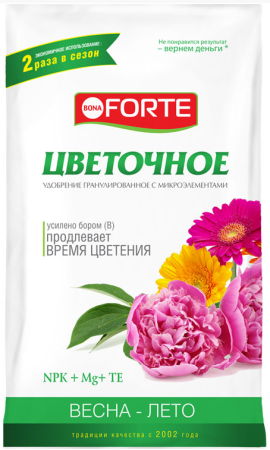 Цветочное Весна-лето 2,5кг Бона Форте фото в интернет-магазине "Сортовые семена"