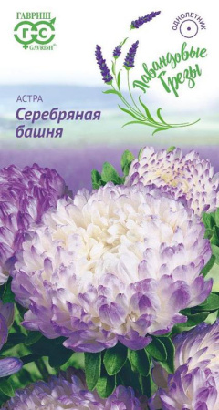 Астра Серебряная башня, (пионовидная, лиловая) 0,3 г серия Лавандовые грёзы фото в интернет-магазине "Сортовые семена"