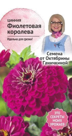 Цинния Фиолетовая королева 0,5 г фото в интернет-магазине "Сортовые семена"