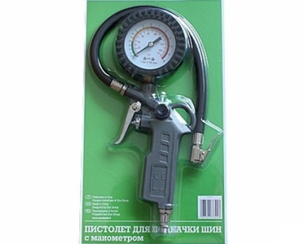 Пистолет д/подкачки шин ECO с манометром (TIG-1) фото в интернет-магазине "Сортовые семена"