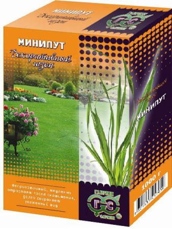 Газон Минипут (медленнорастущий) 1,0 кг (в коробке) фото в интернет-магазине "Сортовые семена"