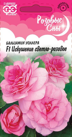 Бальзамин Искушение светло-розовое Уоллера F1 *  5 шт. Н12 серия Розовые сны фото в интернет-магазине "Сортовые семена"