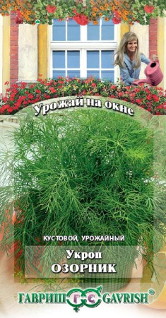 Укроп Озорник 2,0 г серия Урожай на окне фото в интернет-магазине "Сортовые семена"