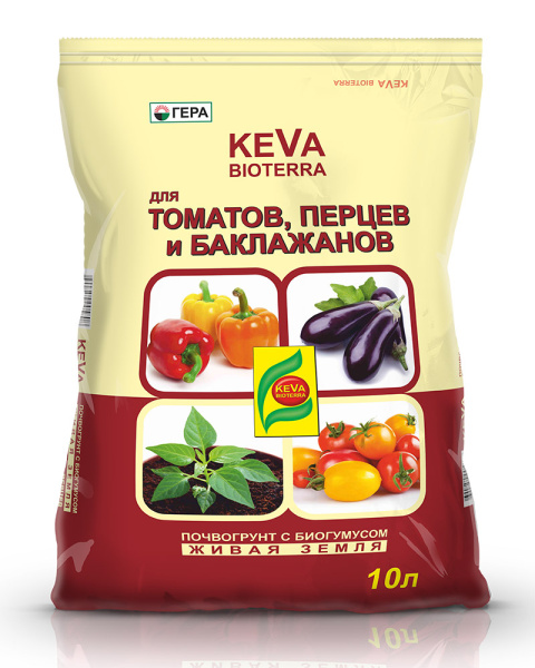 Почвогрунт KEVA BIOTERRA для Томатов и Перцев 10л фото в интернет-магазине "Сортовые семена"