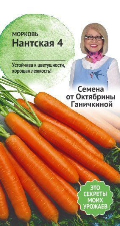 Морковь Нантская 4 2 г фото в интернет-магазине "Сортовые семена"