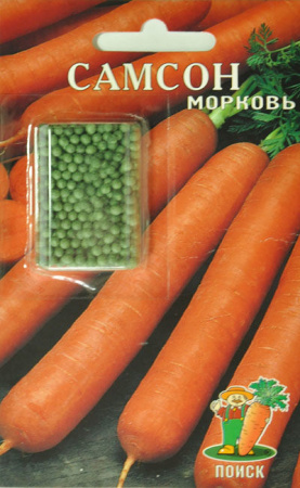 Морковь (Драже) Самсон (ЦВО) 300шт фото в интернет-магазине "Сортовые семена"
