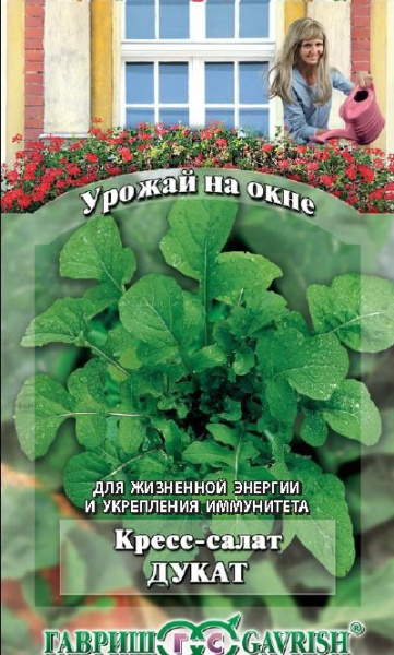 Кресс-салат Дукат 1,0 г серия Урожай на окне фото в интернет-магазине "Сортовые семена"